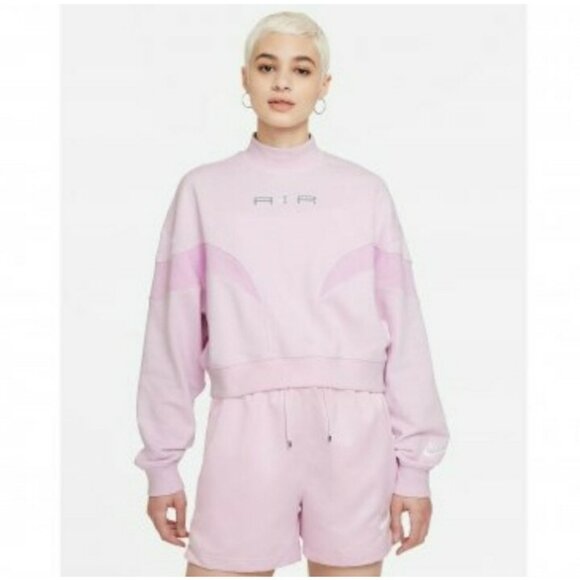 1X PLUS SIZE NIKE Women's Crew neck Sportswear Jacket PINK SWEATSHIRT DM3284-695 - Picture 5 of 11